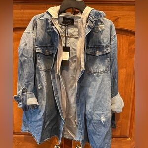 Aisen Blue Denim Jacket with Hood